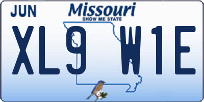 MO license plate XL9W1E
