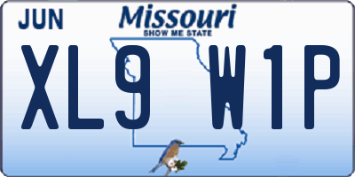 MO license plate XL9W1P