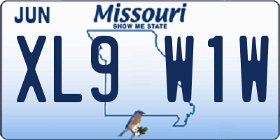 MO license plate XL9W1W