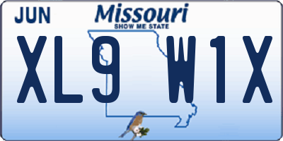 MO license plate XL9W1X