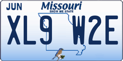 MO license plate XL9W2E