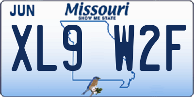 MO license plate XL9W2F