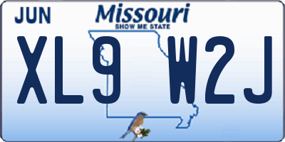 MO license plate XL9W2J
