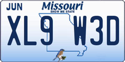 MO license plate XL9W3D
