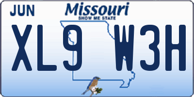 MO license plate XL9W3H