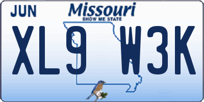 MO license plate XL9W3K