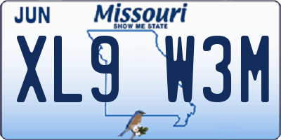 MO license plate XL9W3M