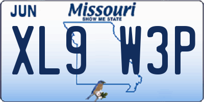MO license plate XL9W3P