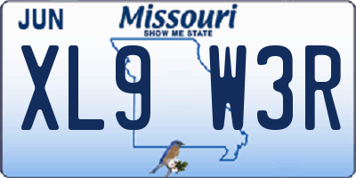 MO license plate XL9W3R