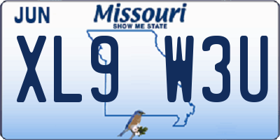 MO license plate XL9W3U