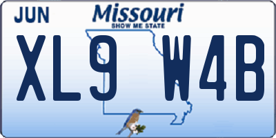 MO license plate XL9W4B