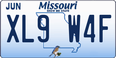 MO license plate XL9W4F