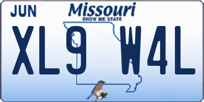 MO license plate XL9W4L