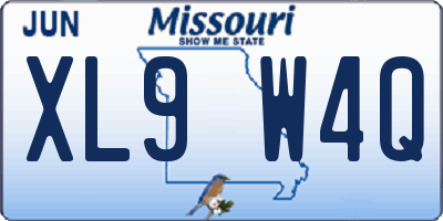 MO license plate XL9W4Q