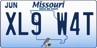MO license plate XL9W4T