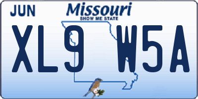 MO license plate XL9W5A