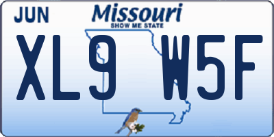 MO license plate XL9W5F