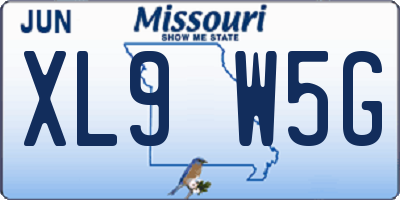 MO license plate XL9W5G