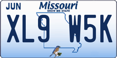 MO license plate XL9W5K