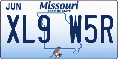 MO license plate XL9W5R