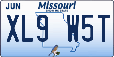 MO license plate XL9W5T