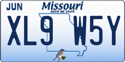 MO license plate XL9W5Y