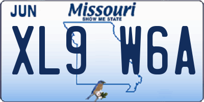 MO license plate XL9W6A