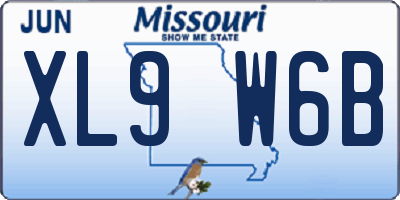 MO license plate XL9W6B