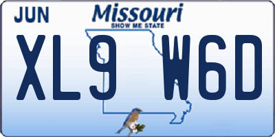 MO license plate XL9W6D