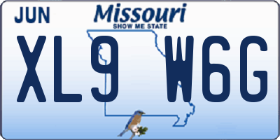 MO license plate XL9W6G