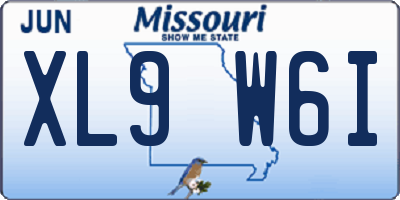 MO license plate XL9W6I