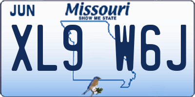 MO license plate XL9W6J