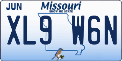 MO license plate XL9W6N
