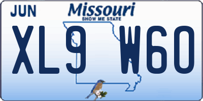 MO license plate XL9W6O