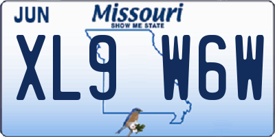 MO license plate XL9W6W