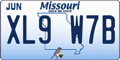 MO license plate XL9W7B