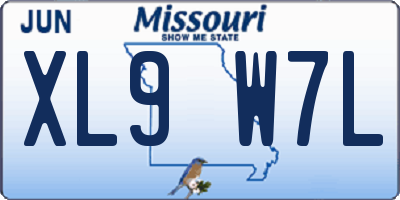 MO license plate XL9W7L