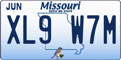MO license plate XL9W7M