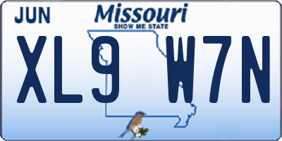 MO license plate XL9W7N