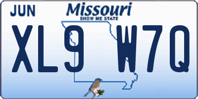 MO license plate XL9W7Q
