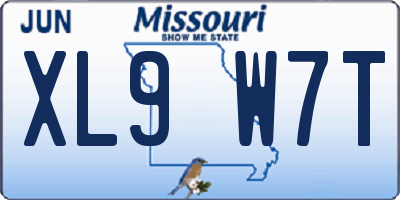 MO license plate XL9W7T
