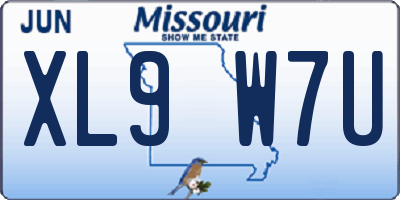MO license plate XL9W7U