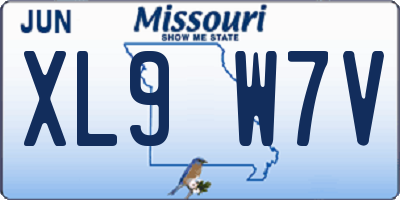 MO license plate XL9W7V