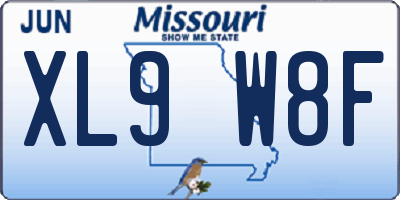MO license plate XL9W8F