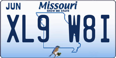 MO license plate XL9W8I