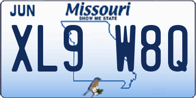MO license plate XL9W8Q