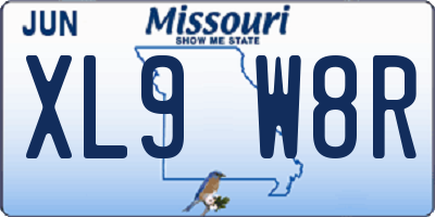 MO license plate XL9W8R