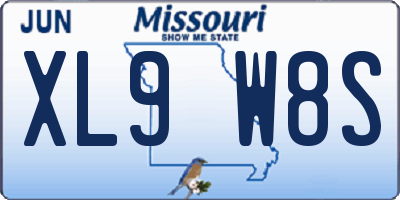 MO license plate XL9W8S
