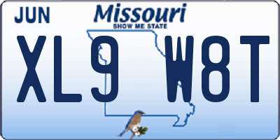 MO license plate XL9W8T