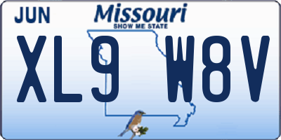 MO license plate XL9W8V